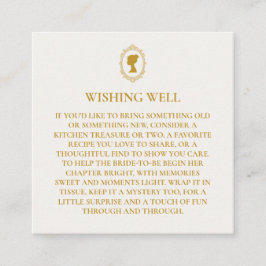 Cartão De Informações Vintage Blue Regency Cameo Bridal Shower 