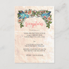 Cartão De Informações Vintage Boho Blush Recepção de casamento Floral Ro
