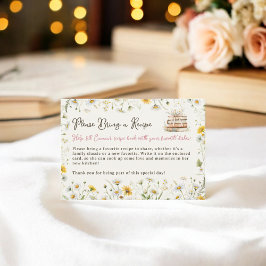 Cartão De Informações Vintage Books Floral Traga um Chá de panela de Rec