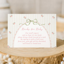 Cartão De Informações Vintage Bow Books for Baby Enclosure Card