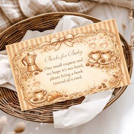 Cartão De Informações Vintage Café Baby Shower Books for Baby