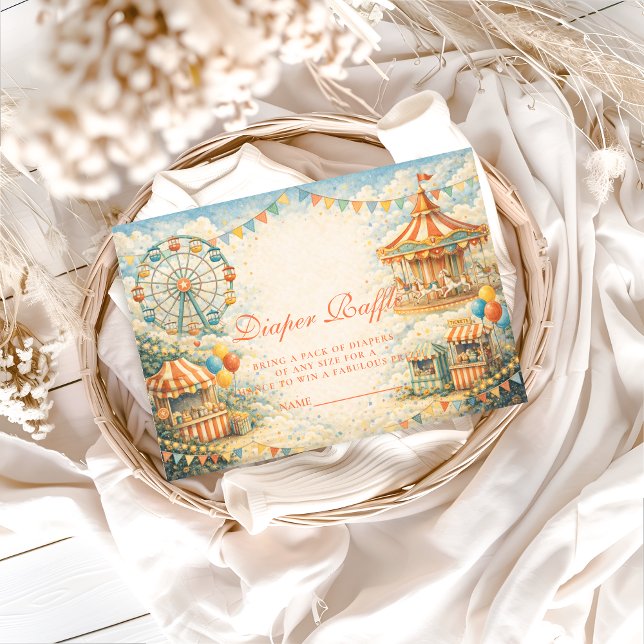 Cartão De Informações Vintage Circus Diapper Raffle (Criador carregado)