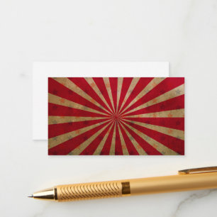 Cartão De Informações Vintage Circus Tent Stars Red Lines Carnival