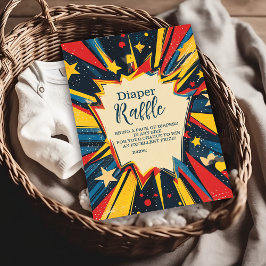 Cartão De Informações Vintage Comic Book Boy Diapper Raffle Chá de frald