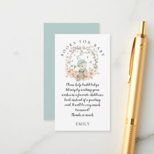 Cartão De Informações Vintage Cute Bear Foliage Livros Baby Boy Chá