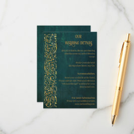 Cartão De Informações Vintage Dark Green