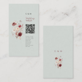 Cartão De Informações Vintage Dove Gray Pale Ash Pastel Wedding