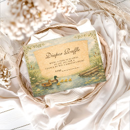 Cartão De Informações Vintage Duck Diapper Raffle