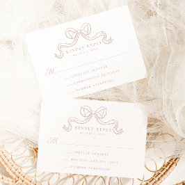 Cartão De Informações Vintage Elegance Dusty Rosa Arco Wedding RSVP