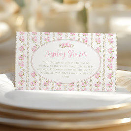 Cartão De Informações Vintage Elegant Pink Rose Display Shower