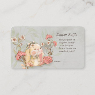 Cartão De Informações Vintage Floppy Bunny Floral Collection