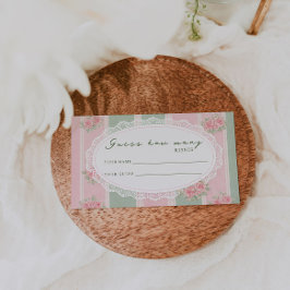 Cartão De Informações Vintage Floral Bridal Shower Guess How Many
