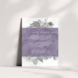 Cartão De Informações Vintage Floral Guest Details Card | Violeta