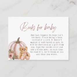 Cartão De Informações Vintage Floral Pumpkin Teddy Bear Livros Para Bebê