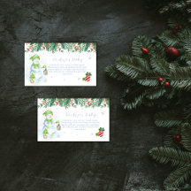 Vintage Floral Snowman Books for Baby Shower 