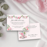 Cartão De Informações Vintage Floral Tea Cup Apenas um Chá de fraldas<br><div class="desc">Cartão de inserção de chá de fraldas floral rosa elegante e encantador - perfeito para uma variedade de temas, incluindo o bebê, é a criação, a rosa rosa rosa, a floral e a safra, inspirada na romântica era da regência de Bridgerton. O cartão de texto intitula-se "Apenas uma pequena nota...</div>
