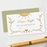 Cartão De Informações Vintage Fralda Raffle<br><div class="desc">Fralda Cartão de cerco Raffle com design de vinha de cor aquosa verde com elementos de madeira</div>