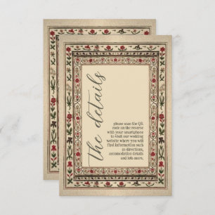Cartão De Informações Vintage Frame Ethnic Motif Wedding