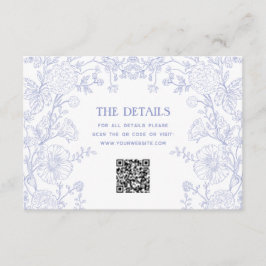 Cartão De Informações Vintage Garden Floral Wedding Details QR Code
