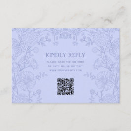 Cartão De Informações Vintage Garden Floral Wedding RSVP QR Code