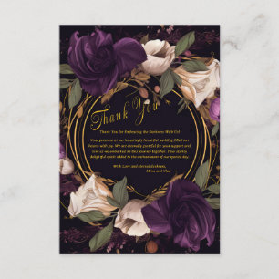 Cartão De Informações Vintage Gothic Weding Elegante Obrigado Gabinete