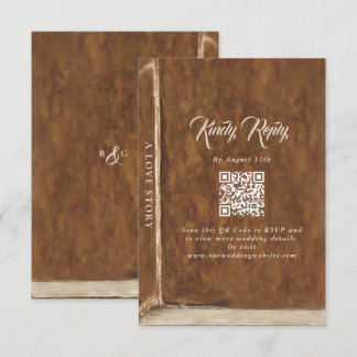 Cartão De Informações Vintage Love Story Fairytale Library Book Wedding