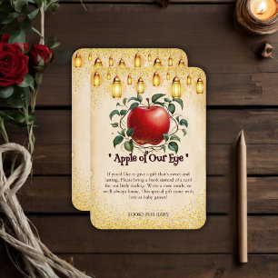 Cartão De Informações Vintage Magic Apple of Our Eyes Chá de fraldas
