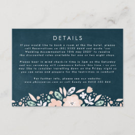Cartão De Informações Vintage Midnight Floral Weds Direction