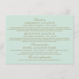 Cartão De Informações Vintage Mint Antique Flourish Wedinformation