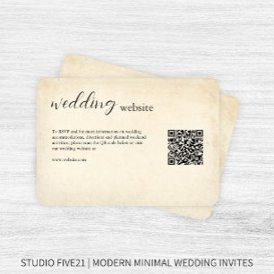 Cartão De Informações Vintage Paper ・ Elegante Modern Weding