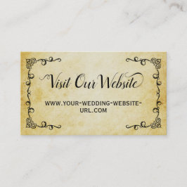 Cartão De Informações Vintage Parergs Visite Nosso Site De Casamento