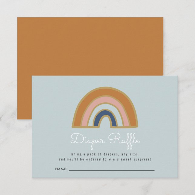 Cartão De Informações Vintage Rainbow Fralda Raffle (Frente/Verso)