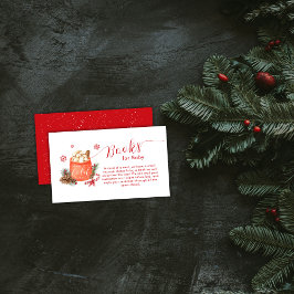 Cartão De Informações Vintage Snowflake Smore Books For Baby Shower