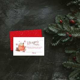 Cartão De Informações Vintage Snowflake Smore Diaper Raffle Baby Shower