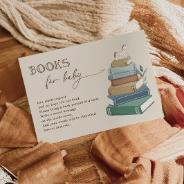 Cartão De Informações Vintage Storybook Books for Baby Shower