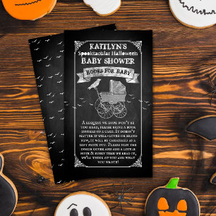 Cartão De Informações Vintage Stroller Halloween Livro de Chás de frald