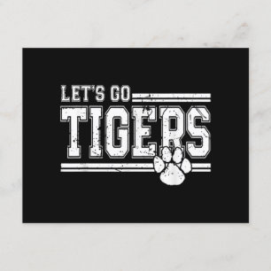 Cartão De Informações Vintage Tigers School Sports Name Retro