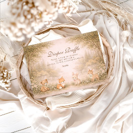 Cartão De Informações Vintage Woodland Forest Diapper Raffle