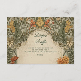 Cartão De Informações Vintage Woodland Mushroom Diapper Raffle