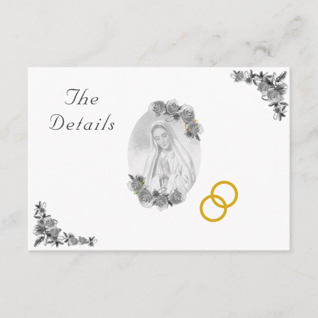 Cartão De Informações Virgem Maria Carteira Católica de Casamento de Pra (Frente)