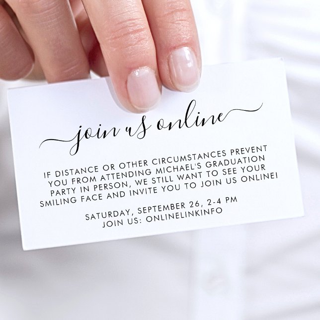 Cartão De Informações Virtual Online Option Graduation Party (Criador carregado)