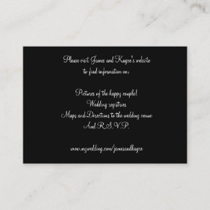 Cartão De Informações Visite por favor o Web site de James e de Kayce