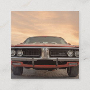 Cartão De Informações Vista de Sunset do Carro Clássico Vintage