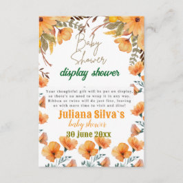 Cartão De Informações vitrine de vitrine para bebês