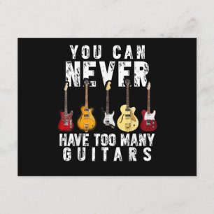 Cartão De Informações Você Nunca Pode Ter Muitos Guitarras Música Gi Div