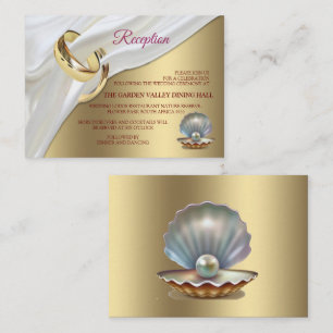 Cartão De Informações Vory Silk, Dourados rendas e pérolas e mármore