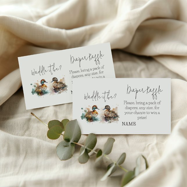 Cartão De Informações Waddle É Duck Gender Revement Fralda Raffle (Criador carregado)