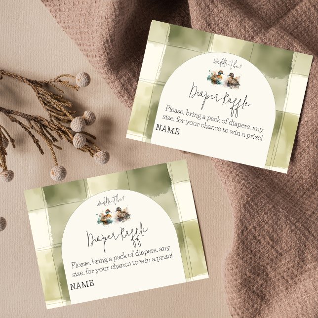 Cartão De Informações Waddle É Duck Gender Revement Fralda Raffle Game (Criador carregado)