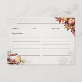 Cartão De Informações Warming WassailBasic Recipiente Card