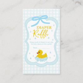 Cartão De Informações Water Droplets Gingham Baby Shower Diaper Raffle